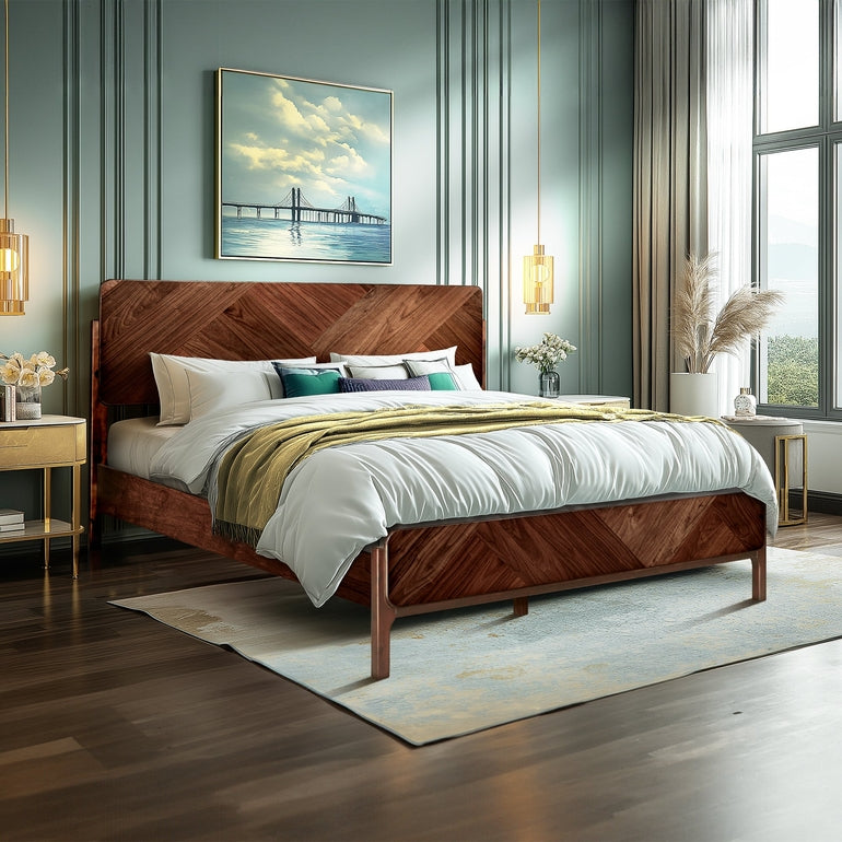 Bifrost Solid Wood Bed Frame With Headboard